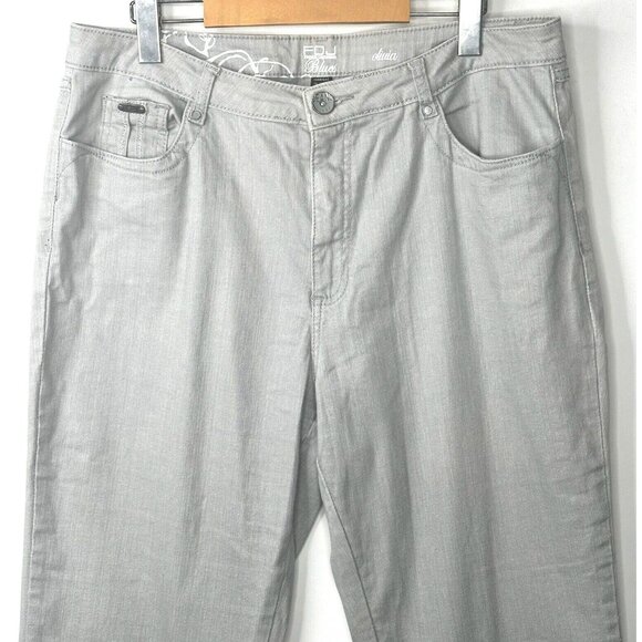 FDJ French Dressing Womens Jeans Olivia Straight Leg Stretch Light Gray Size 16 - Picture 3 of 16